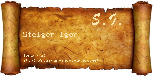 Steiger Igor névjegykártya